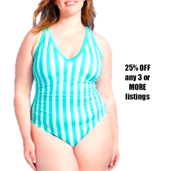 Kona Sol Other - Striped Swimsuit Size 14W Kona Sol Swimwear Beach Tropical Island Cruise Swim